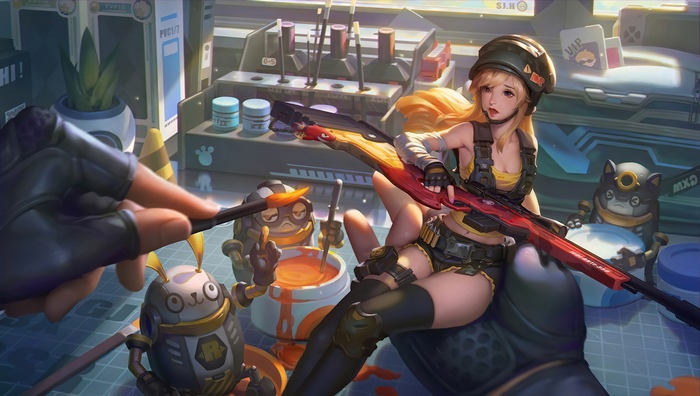Sci Fi Woman Warrior with Sniper Rifle