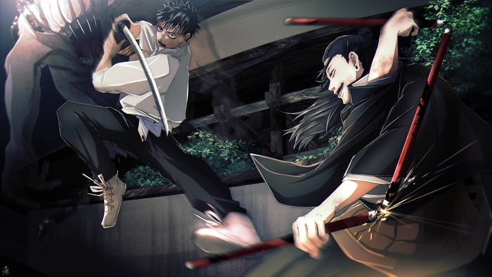 Suguru Geto and Yuta Okkotsu in Action 4K