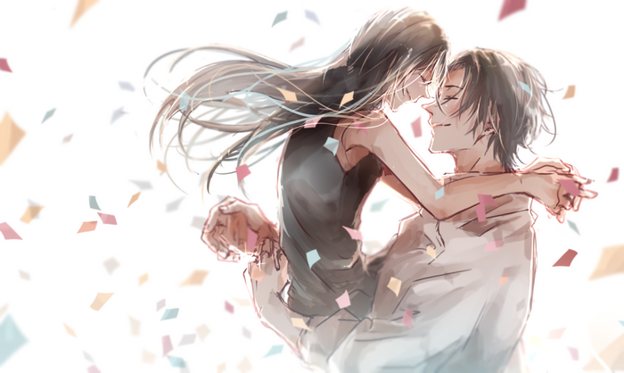 Yuta Okkotsu and Rika Orimoto Embrace