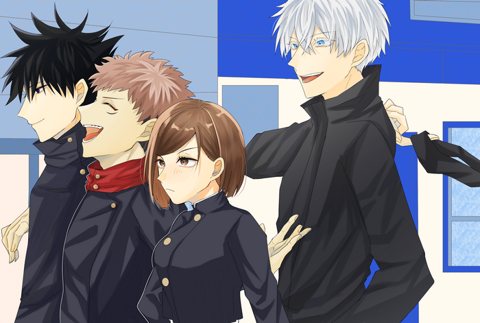 Jujutsu Kaisen: Gojo, Fushiguro, Itadori, and Kugisaki