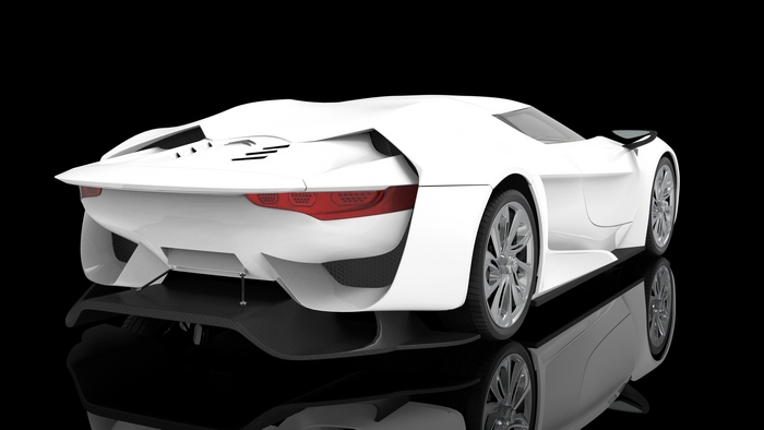 White concept car with sleek design
