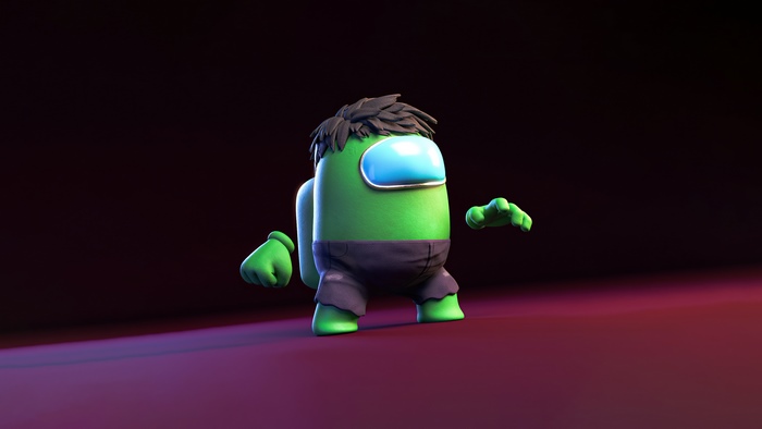 Among Us Hulk Character 4K
