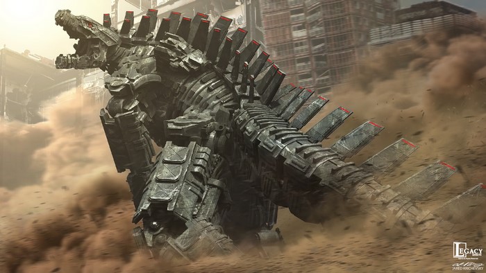Mechagodzilla in Urban Destruction Scene