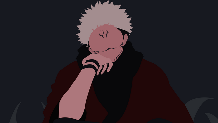 Ryomen Sukuna with hand on face