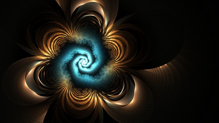 Abstract Blue and Brown Fractal Swirl