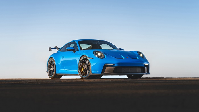 Blue Porsche 911 GT3 sports car