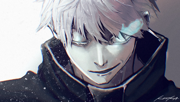 Satoru Gojo with white hair