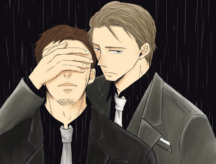 Yashiro and Chikara Doumeki in the Rain
