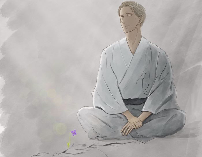 Yashiro from Twittering Birds Never Fly sitting