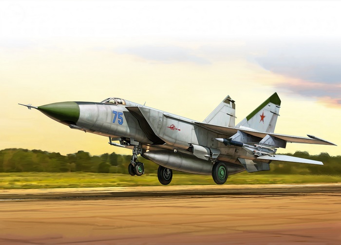 Mikoyan-Gurevich MiG-25 Fighter Jet on Runway