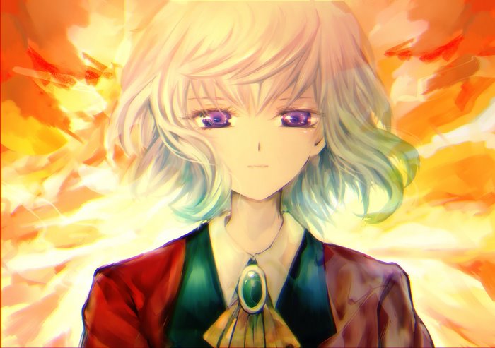 Asana Mutsuba from Yu-Gi-Oh! with purple eyes