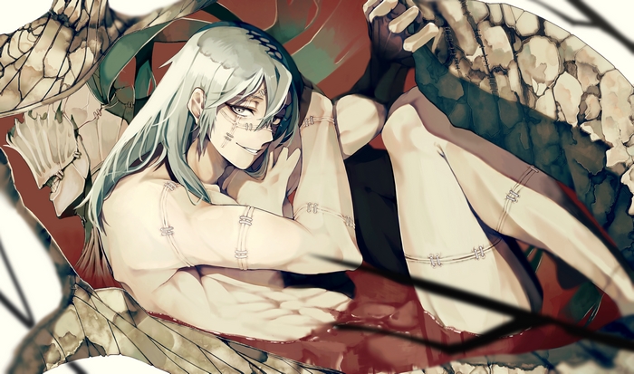 Mahito with Grey Hair and Grey Eyes