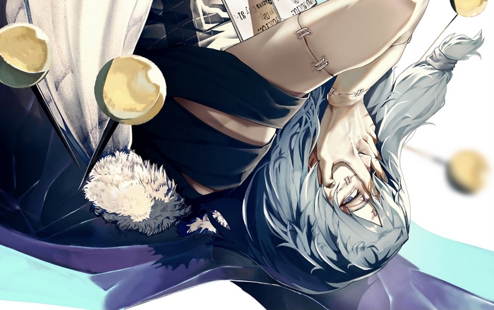 Mahito from Jujutsu Kaisen with blue hair