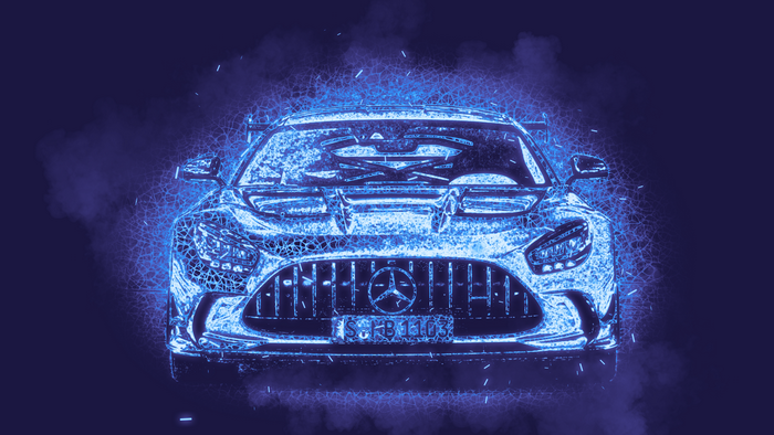 Blue electric Mercedes-AMG GT R car