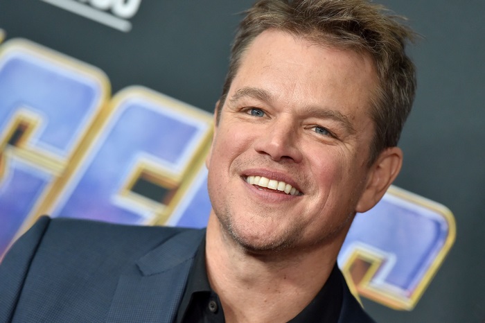 Matt Damon smiles at a premiere event
