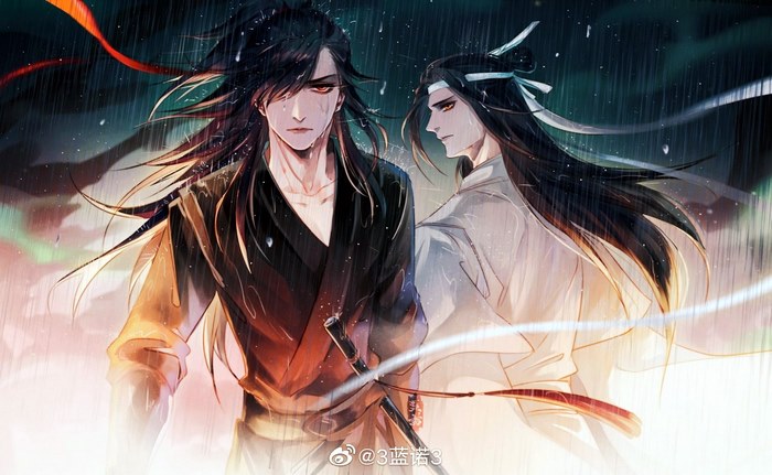Wei Ying and Lan Zhan in the Rain