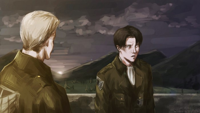 Erwin Smith and Levi Ackerman in Attack on Titan