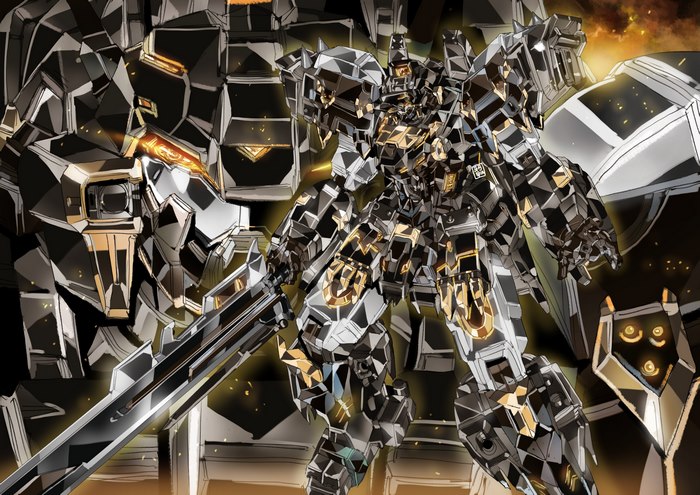Gundam with a sword in 4K