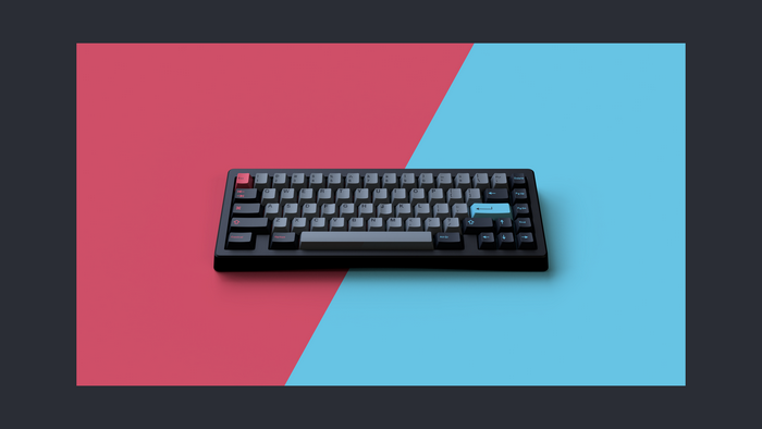 GMK 80082 keyboard on a split background