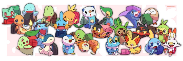 Cute Pokémon Starters Gathering Together