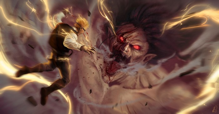 Zeke Yeager and Eren Yeager Intense Battle