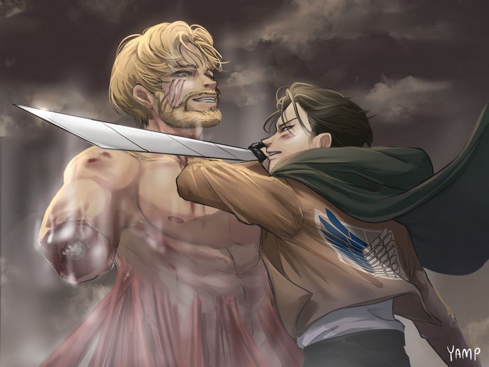 Levi Ackerman attacks Zeke Yeager in Attack On Titan