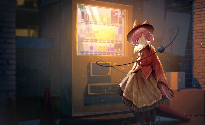 Koishi Komeiji by a vending machine
