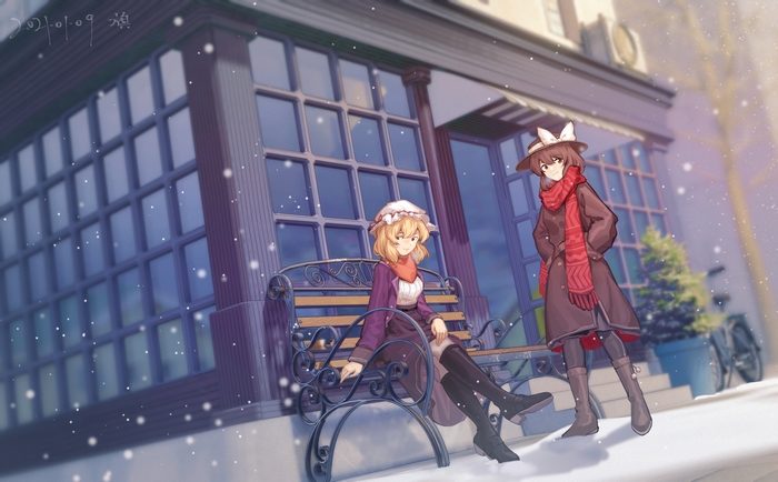Renko Usami and Maribel Hearn in Winter