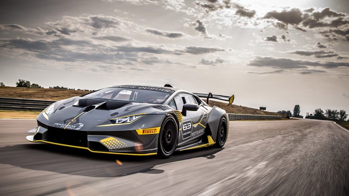 Lamborghini Huracán Super Trofeo EVO race car on track