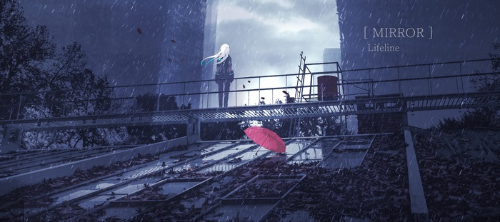Girl with Umbrella in the Rain