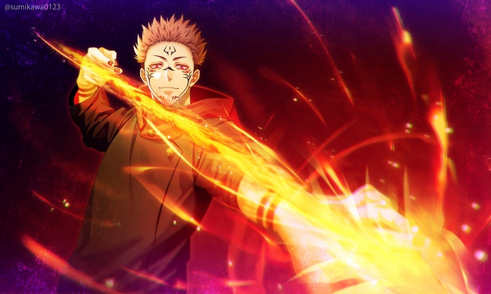 Ryomen Sukuna Unleashing Fiery Power