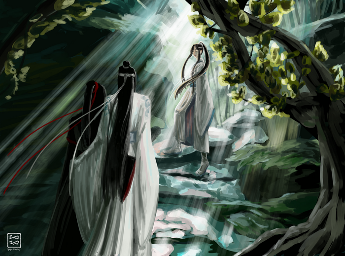 Mo Dao Zu Shi 4K: Lan Wangji and Wei Wuxian in forest