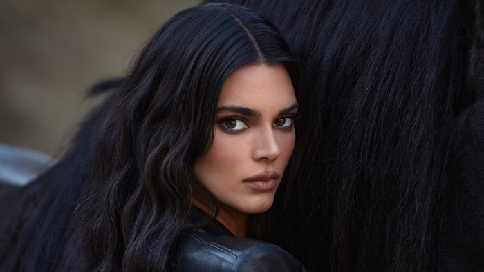 Kendall Jenner with Black Hair and Brown Eyes