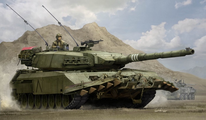 Leopard 2 Tank in a Desert Landscape