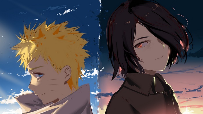 Naruto Uzumaki and Sasuke Uchiha
