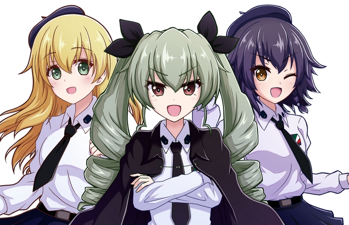 Anchovy, Carpaccio, and Pepperoni from Girls und Panzer