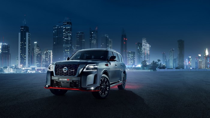 Nissan Patrol Nismo SUV in City at Night
