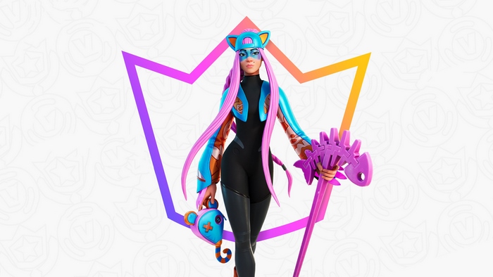 Fortnite Character with Cat Ears and Pink Hair