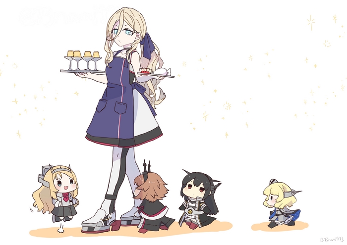 Warship Girls 4K: Nagato, Colorado, Richelieu, Nelson