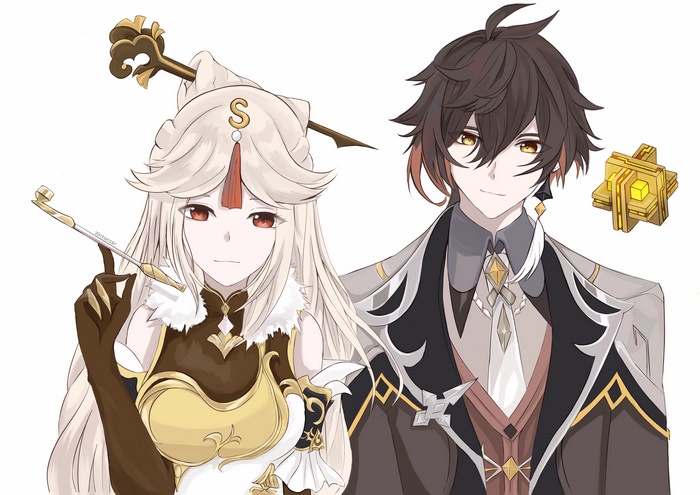 Ningguang and Zhongli from Genshin Impact