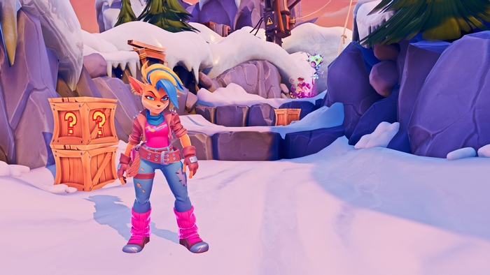 Tawna Bandicoot in a snowy environment from Crash Bandicoot 4