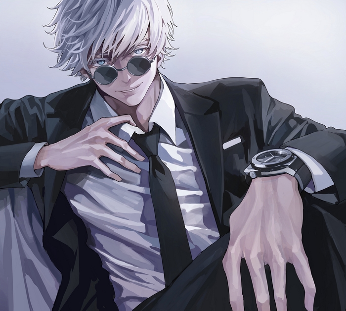Satoru Gojo in Stylish Suit and Sunglasses