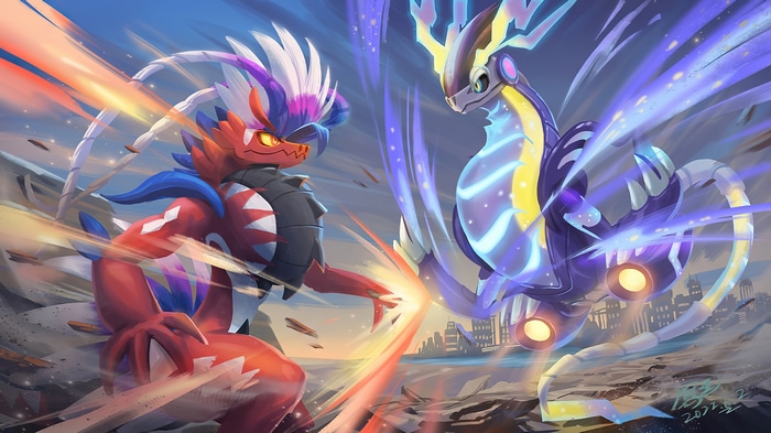 Koraidon and Miraidon clash in Pokemon Scarlet and Violet 4K