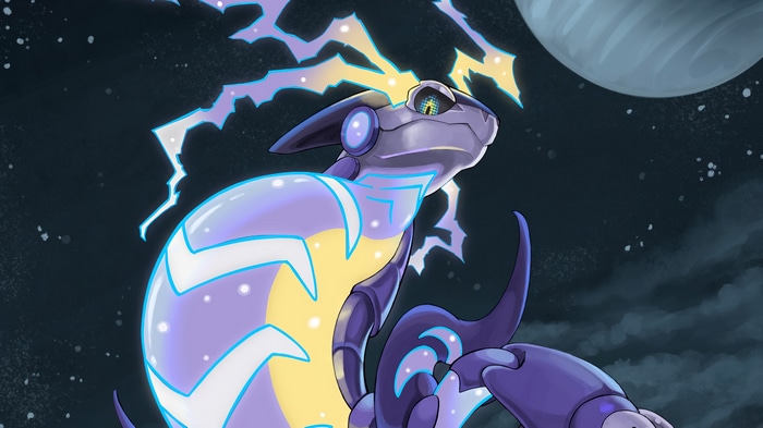 Miraidon in Space with Lightning and Planet