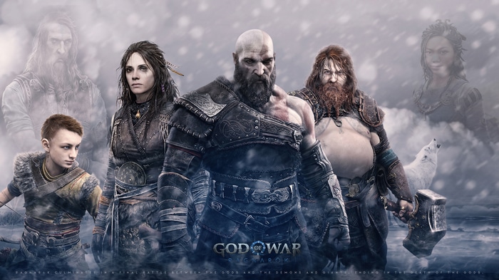 God of War Ragnarok Kratos Atreus Freya Thor 4K