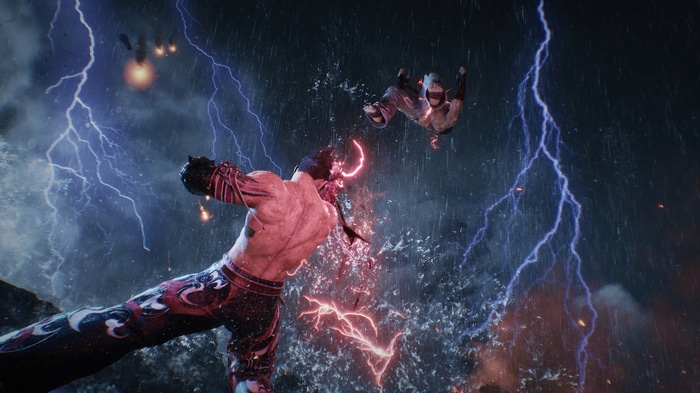 Tekken 8: Jin Kazama Fighting in Lightning Storm