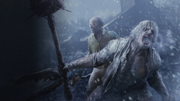Lycan and man in Resident Evil Village 4K