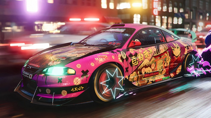 Need for Speed Unbound anime-styled sports car