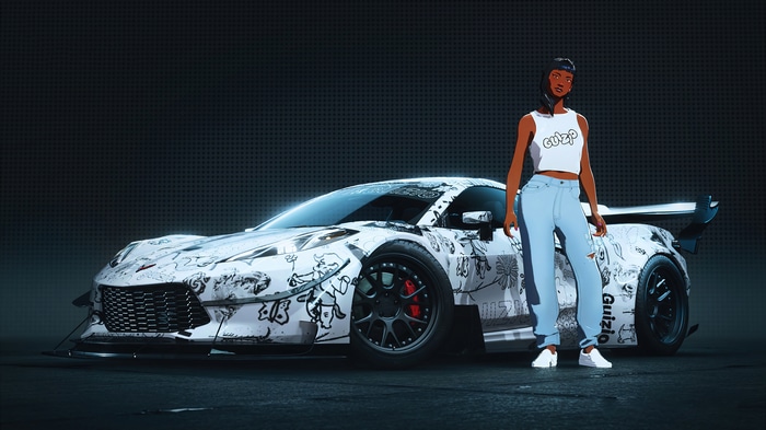 Need for Speed Unbound: Sports Car with Woman