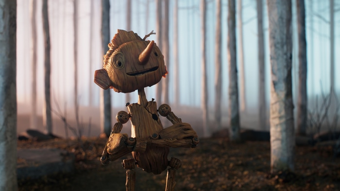 Pinocchio in a forest